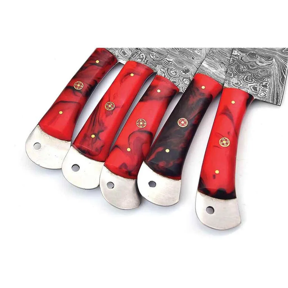 Kitchen Knife Set with Red Rose Handle – Premium Stainless Steel Blades NEW